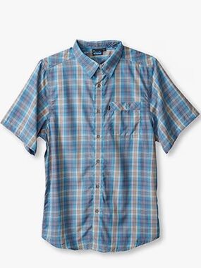 KAVU Trustus Short Sleeve Plaid Button Up Shirt Men’s XL